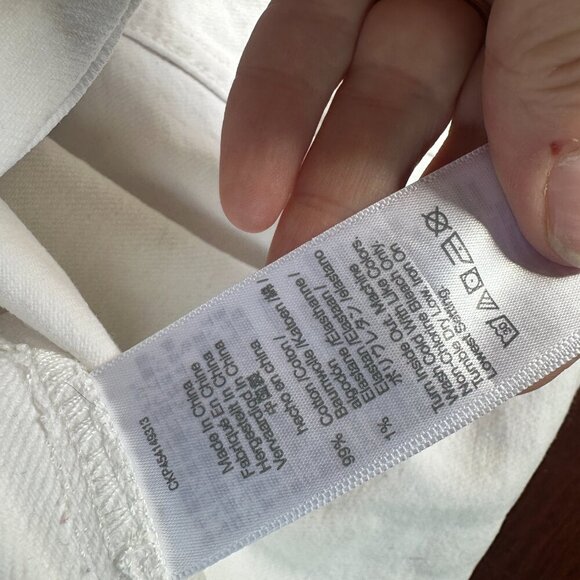 MADEWELL White Denim Shorts Overalls Size Small Raw Hem - Picture 11 of 11